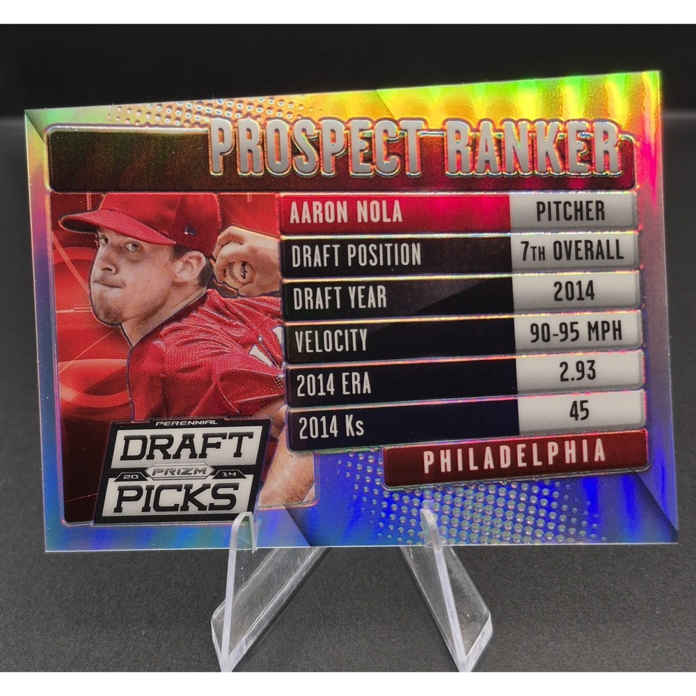 2014 Panini Aaron Nola #12 Prospect Ranker Silver Prizm /100 Phillies Rookie